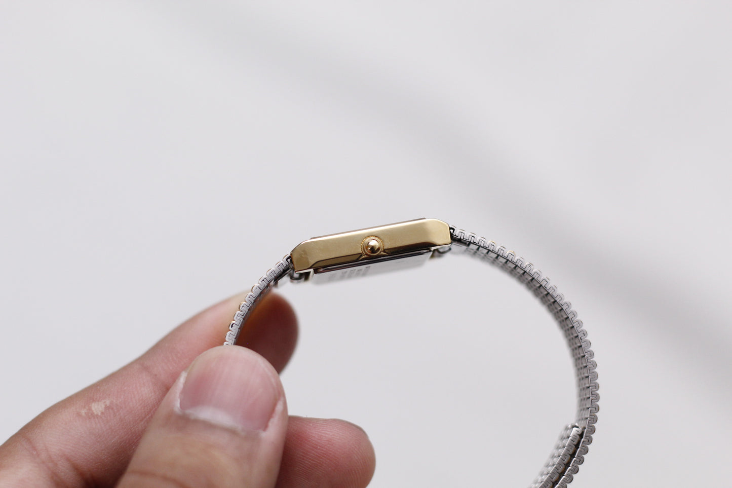 [Mint] 1988 Seiko Quartz Tank Golden Dial Lady's Wrist-Watch Full-Set