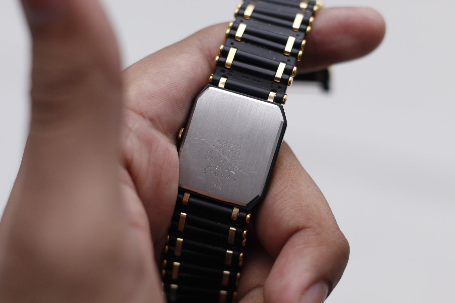[Near Mint] 1985 Seiko Quartz Charcoal Dial Men's Two Tone Wrist-Watch
