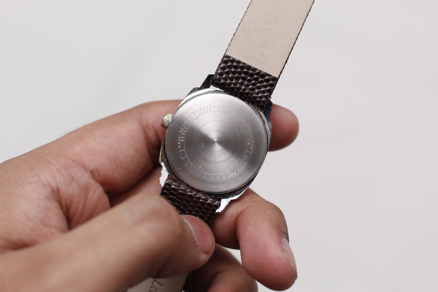 [Serviced] 1969 Caravelle Mechanical Silver Sunburst Dial Men's Wrist-Watch