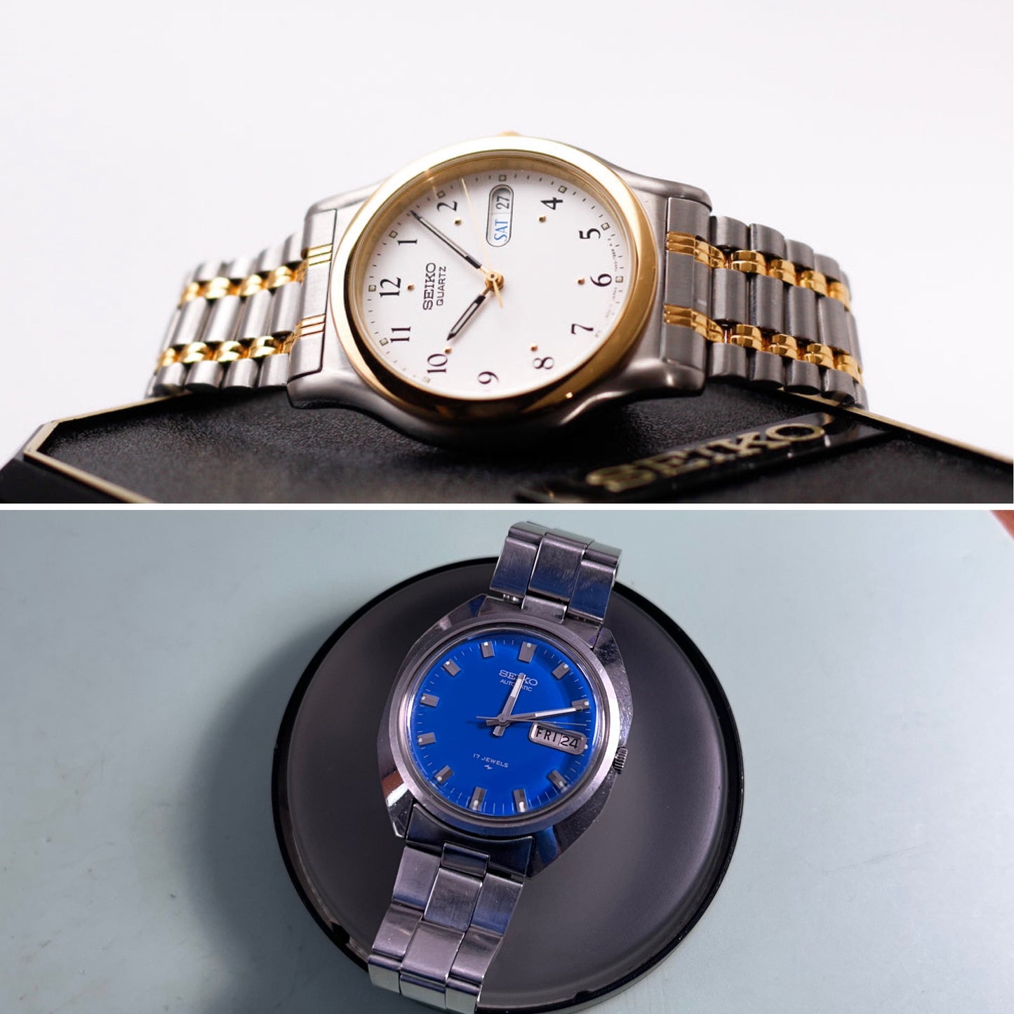 [Reserved] Serviced 1975 Seiko & 1997 Seiko Two Tone W/Box