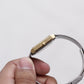 [Near Mint] 1988 Seiko Quartz Straight Grain Golden Dial Tank Style Men's Wrist-Watch W/Box & Papers