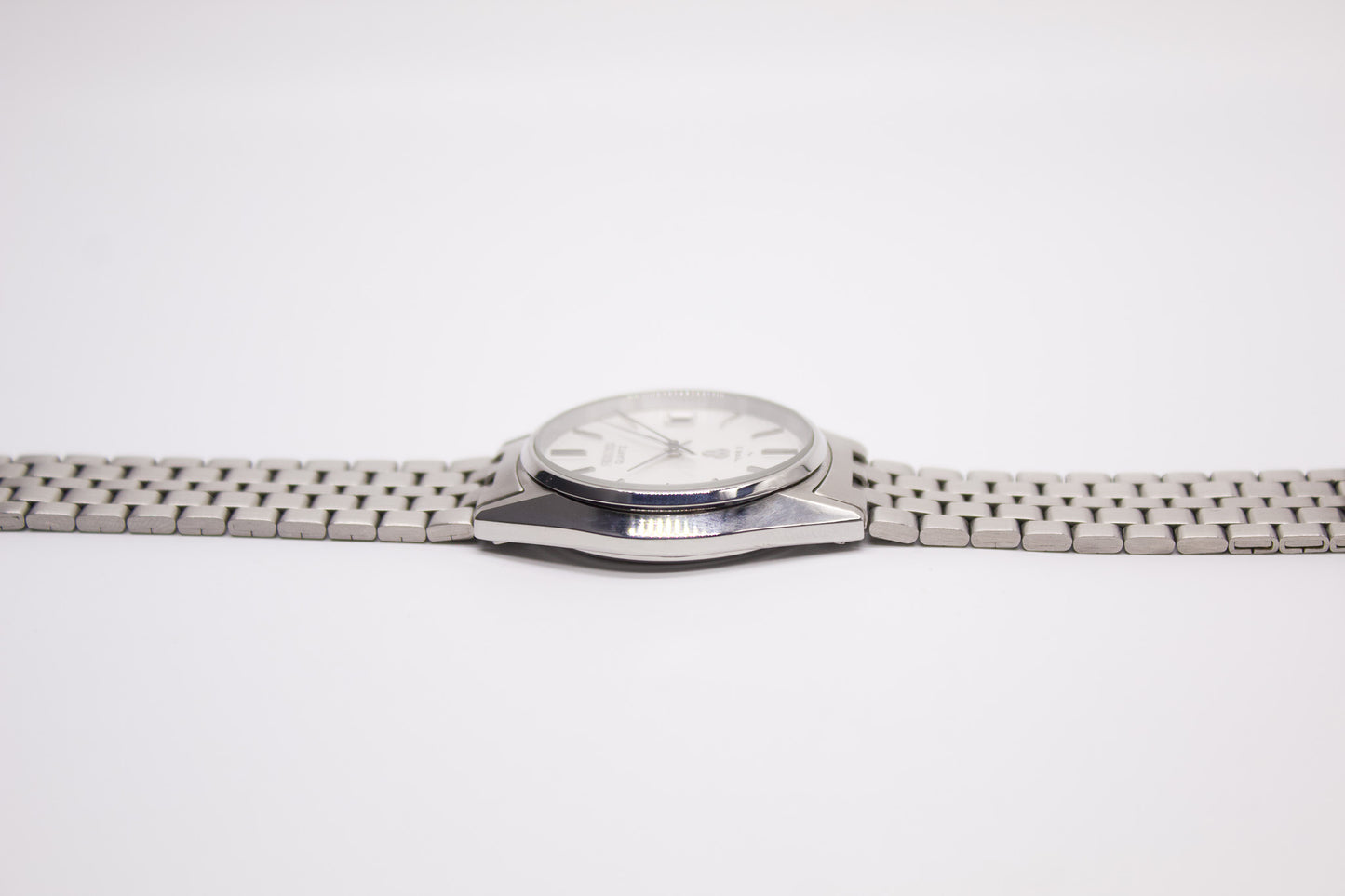 1980 Seiko Type II Straight Grain Silver Dial Men's Wrist-Watch