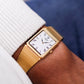1985 Seiko Quartz White Roman Dial Golden Tank Men's Wrist-Watch W/Box