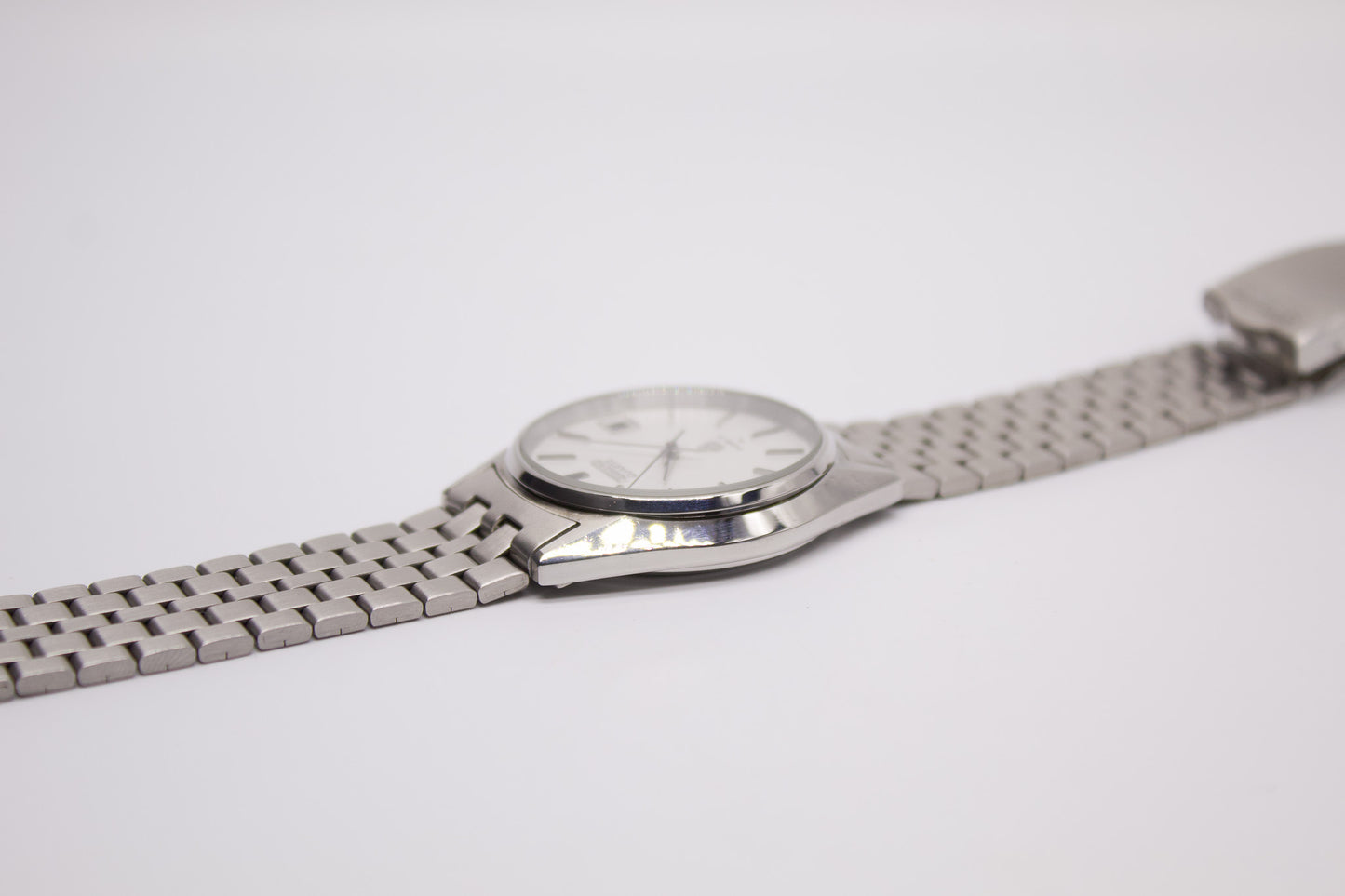 1980 Seiko Type II Straight Grain Silver Dial Men's Wrist-Watch