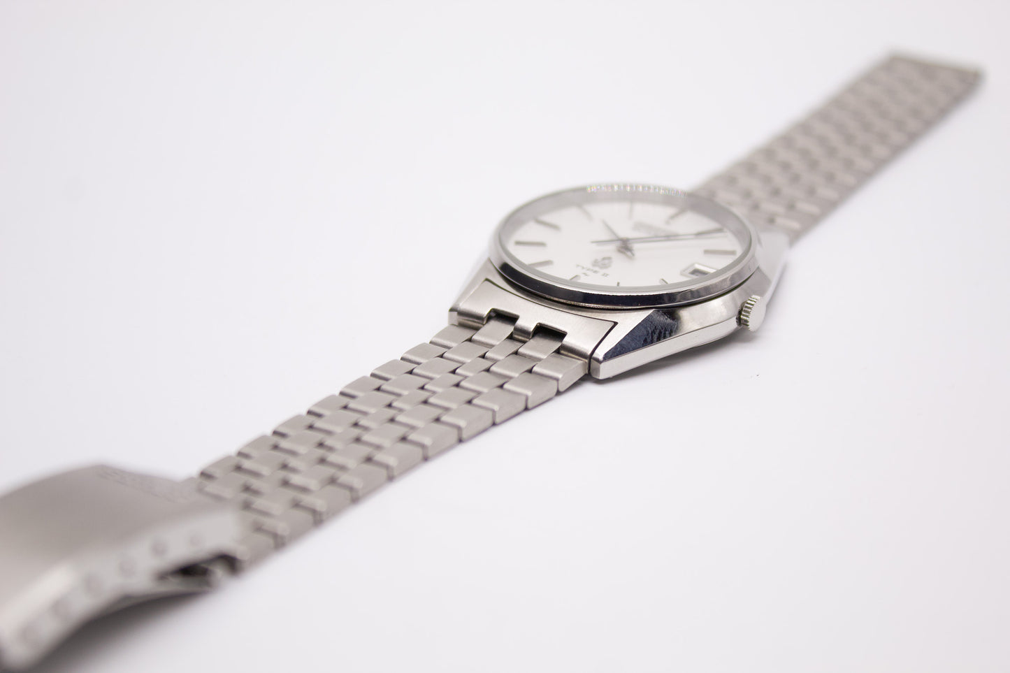 1980 Seiko Type II Straight Grain Silver Dial Men's Wrist-Watch