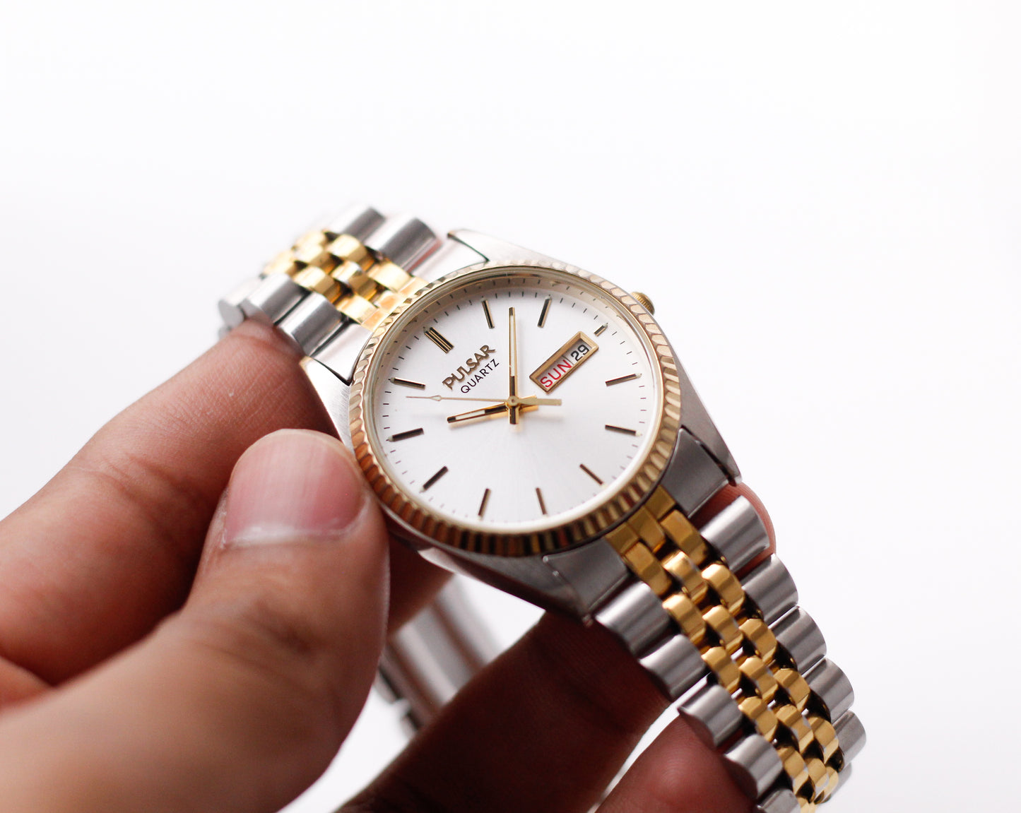 2006 Pulsar Quartz Baby Day-Date Men's Wrist Watch