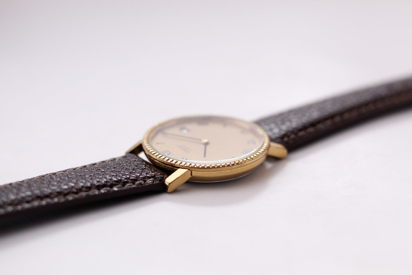 [Serviced] 1978 Seiko Quartz 'Golden Roman Dial Coinage Bezel' Men's Wrist-Watch