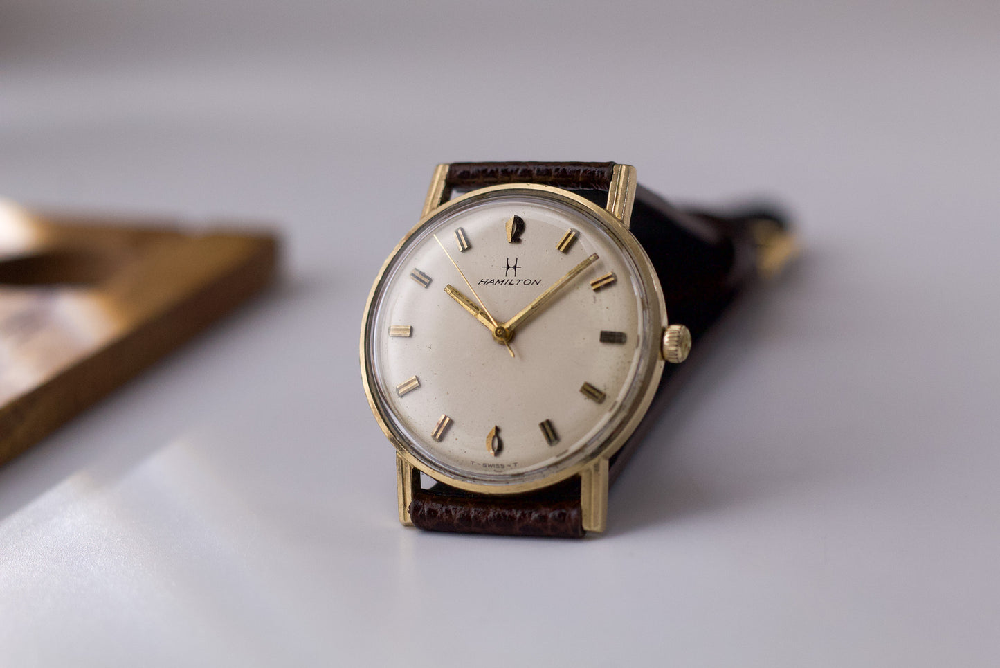 [Serviced] 1960s Hamilton Mechanical Art Deco Dial Men's Wrist-Watch
