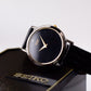 1990s Seiko Quartz Inky Black Dial Men's Wrist Watch Full-Set