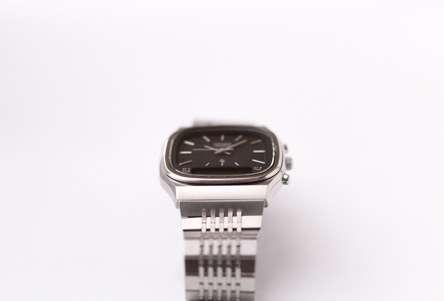 1987 Citizen Ana-Digi Matte Black Dial Men's Wrist-Watch