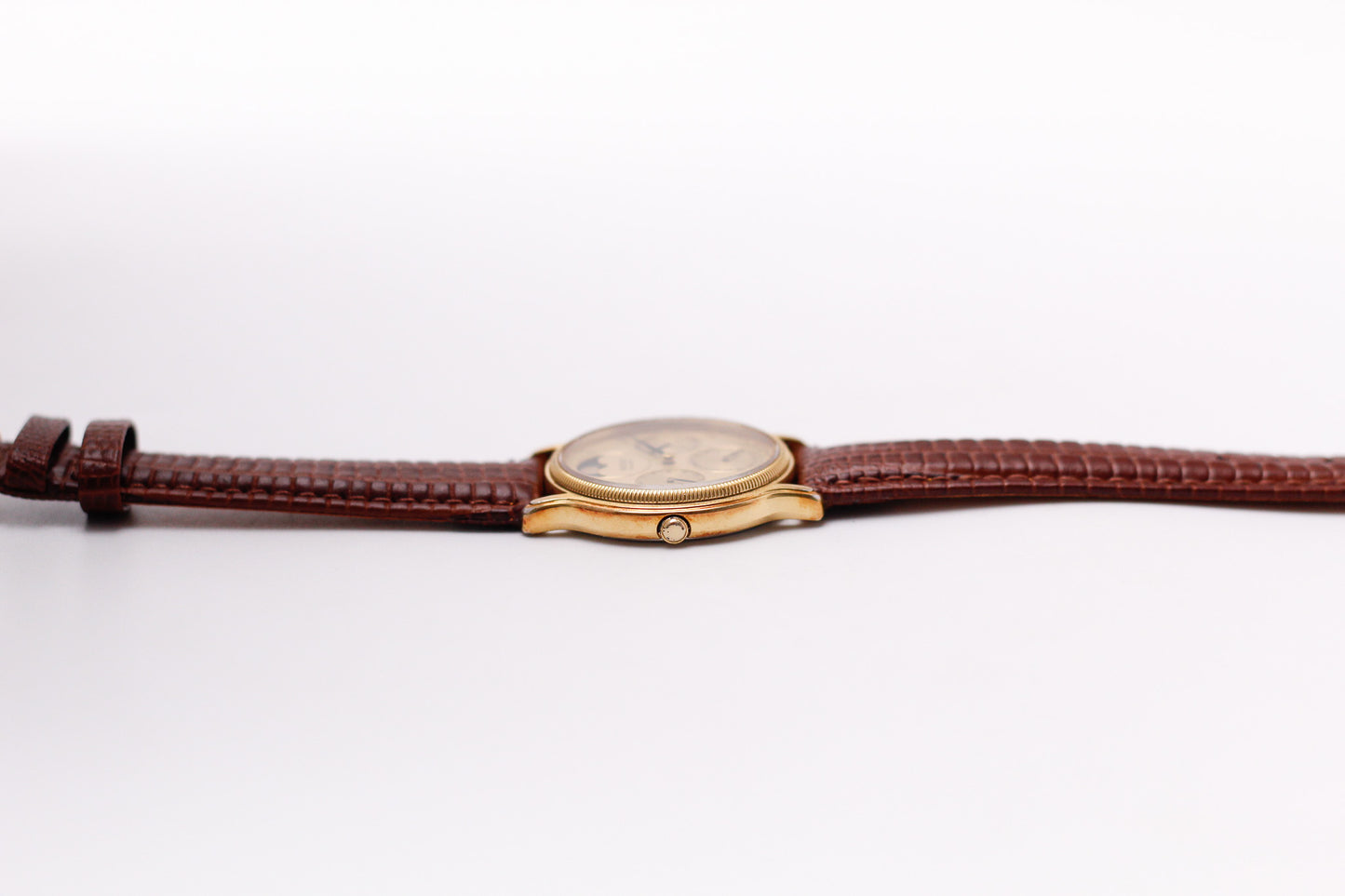 1987 Seiko Quartz Moon-Phase Golden Sunburst Dial Men's Wrist-Watch
