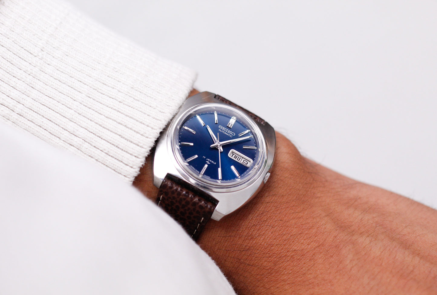 [Serviced] 1973 Seiko Automatic Marine Blue Dial Men's Wrist Watch