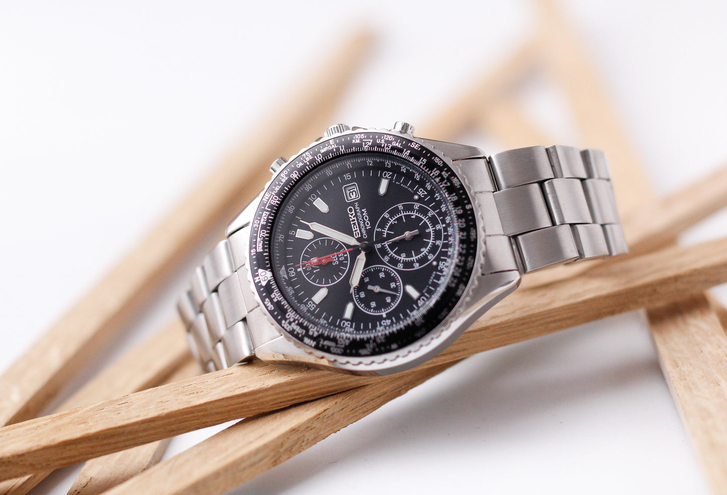 2011 Seiko 'Baby Flightmaster' Chronograph Men's Wrist-Watch