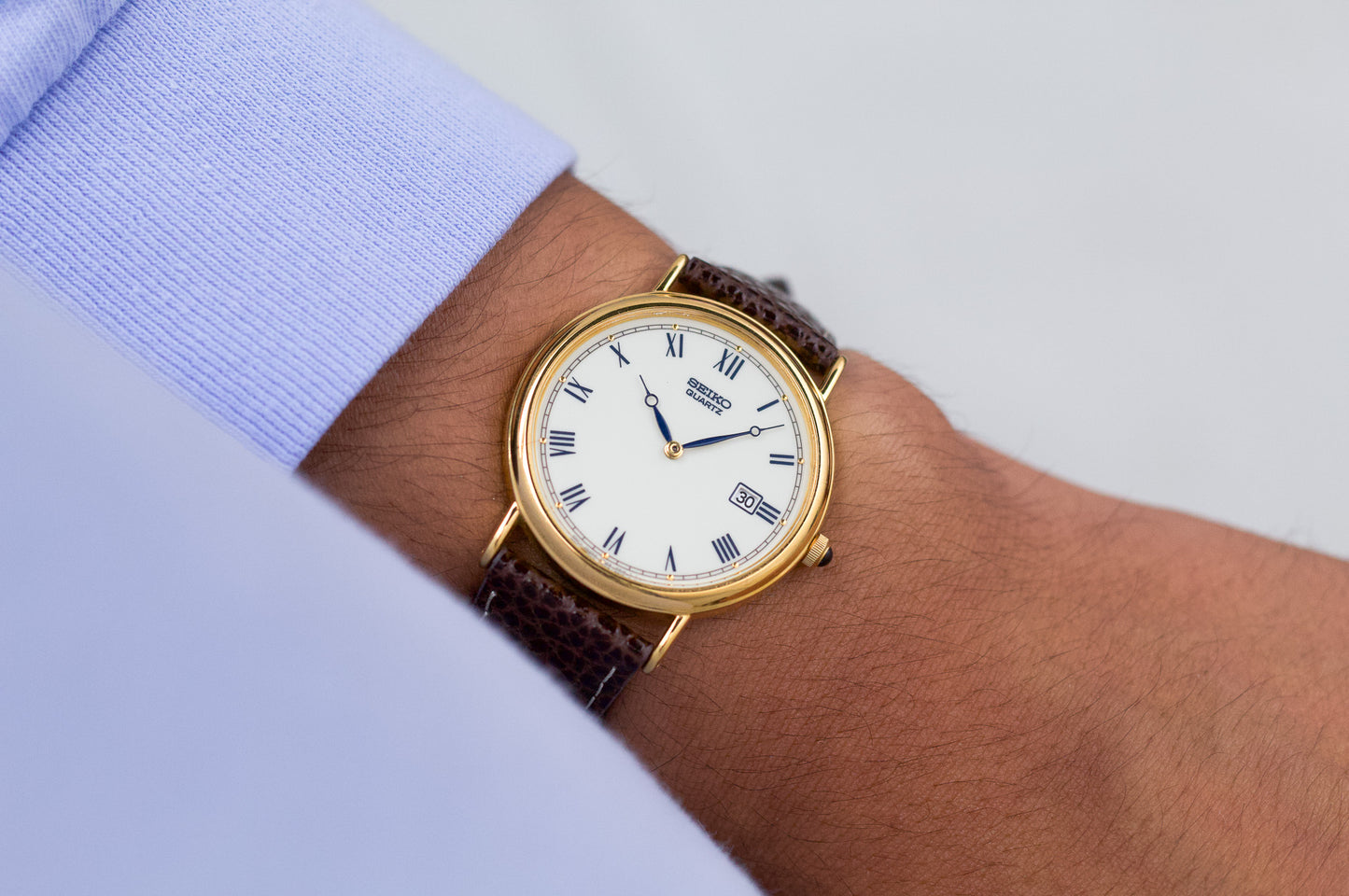 1995 Seiko Quartz Enamel Roman Dial Men's Wrist-Watch