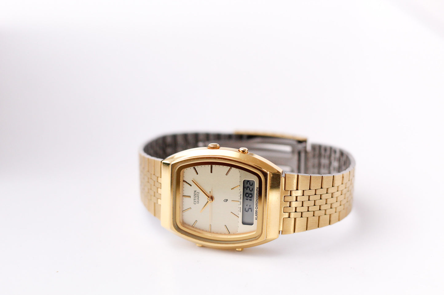1987 Citizen Quartz Ana-Digi Straight Grain Dial Men's Wrist-Watch