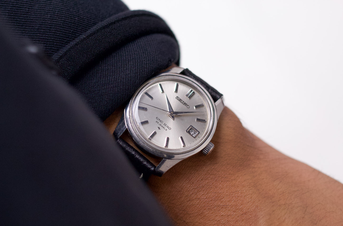 1968 King Seiko Silver Sunburst Men's Wrist-Watch