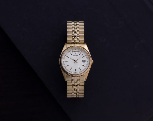 1990s Pulsar Gold Toned Presidential Men's Wrist-Watch