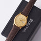 1990s Bulova Quartz 'Baby Ellipse' Golden Linen Dial Men's Wrist-Watch W/Box & Papers