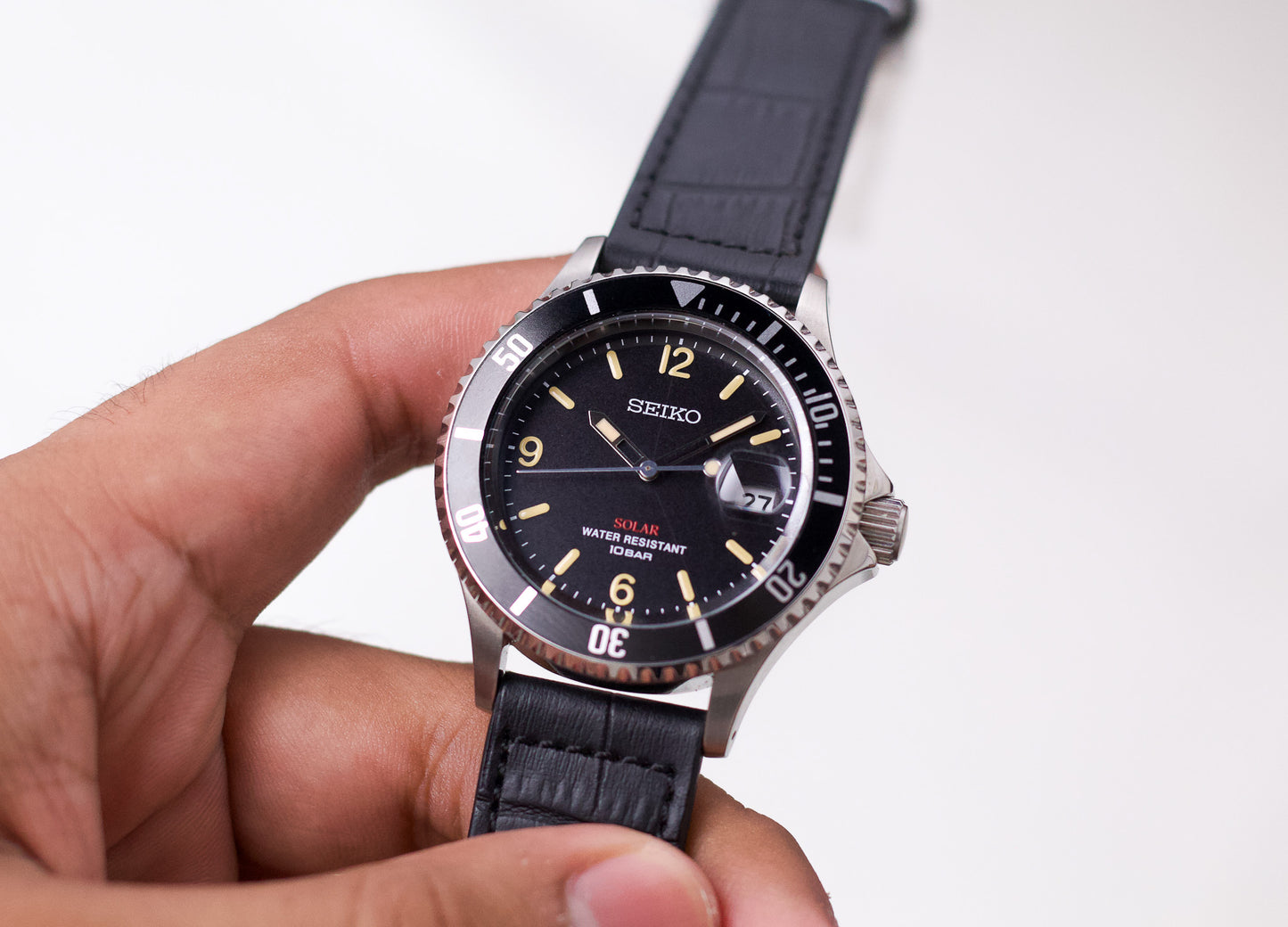 2020 JDM Seiko Solar 'Baby Submariner' Men's Wrist-Watch Full-Set