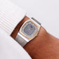1992 Pulsar Quartz Straight Grain Gray Dial Two Tone Men's Wrist-Watch W/Box