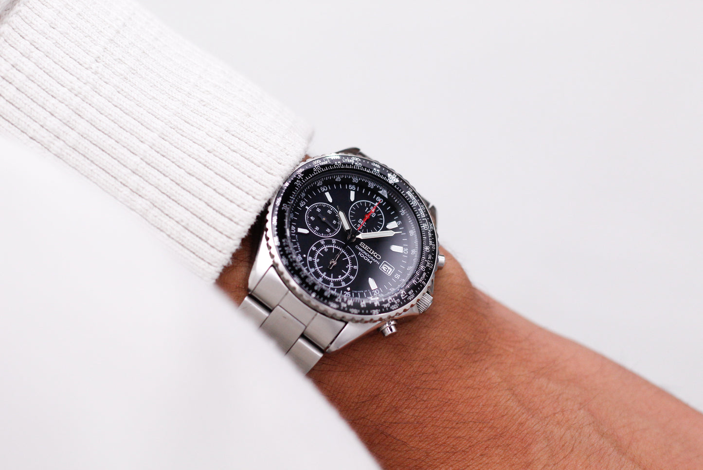 2011 Seiko 'Baby Flightmaster' Chronograph Men's Wrist-Watch