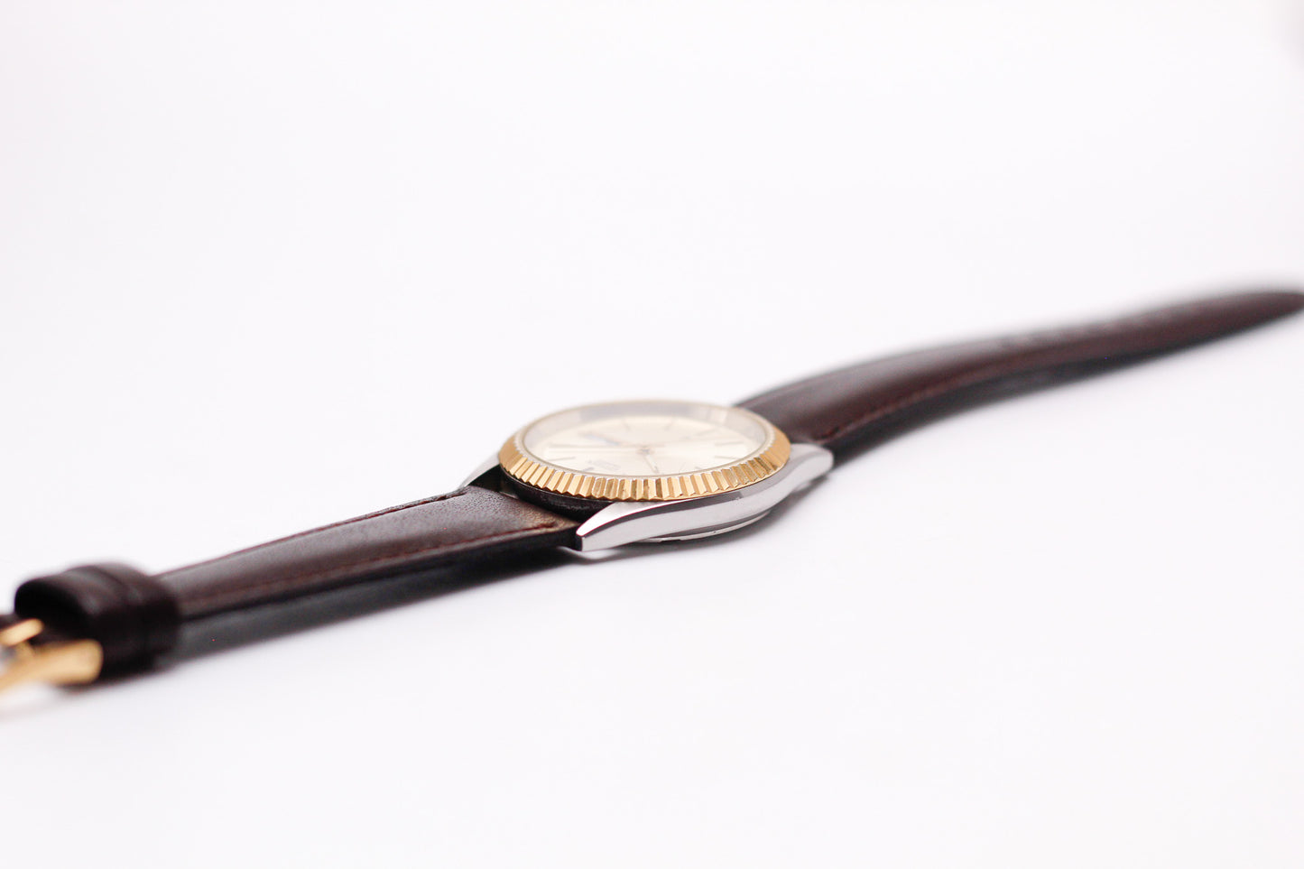 1992 Citizen Baby 'Day-Date' Champagne Sunburst Dial Two Tone Men's Wrist Watch W/Box & Papers