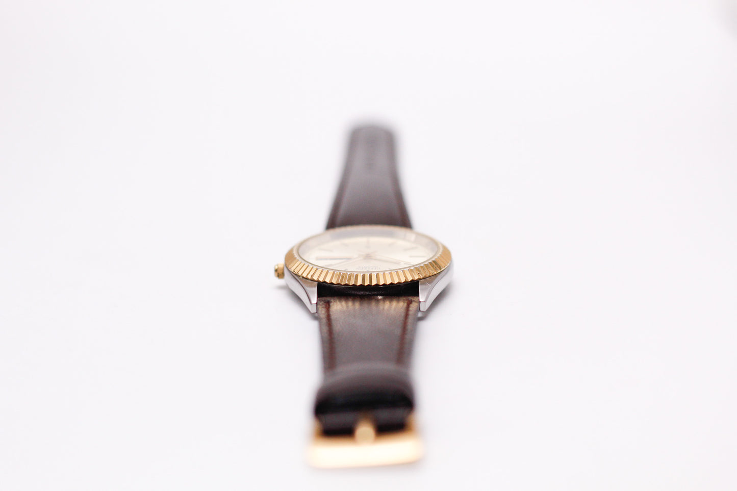 1992 Citizen Baby 'Day-Date' Champagne Sunburst Dial Two Tone Men's Wrist Watch W/Box & Papers
