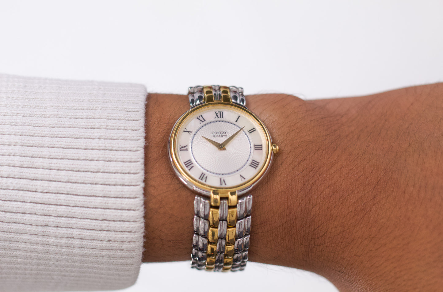 1994 Seiko Quartz Mother of Pearl Dial Men's Wrist-Watch W/Box