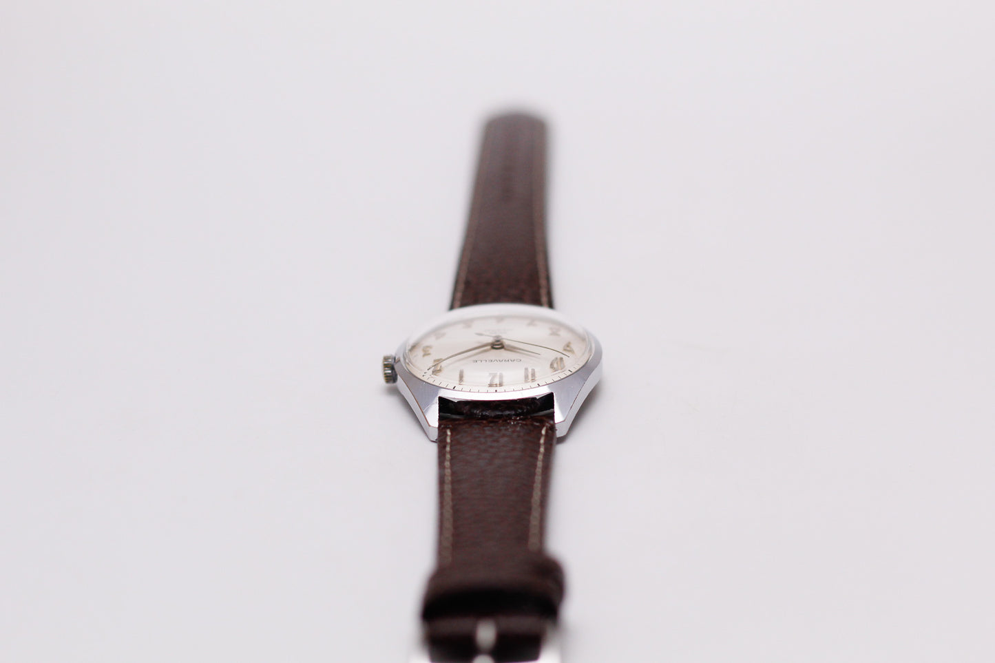 [Serviced] 1969 Caravelle Mechanical Mid-Century Cream White Dial Men's Wrist-Watch