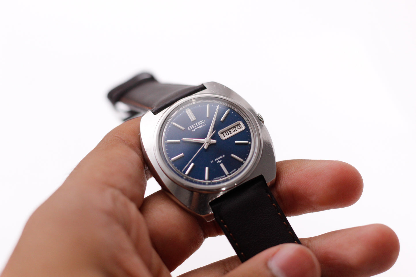 [Serviced] 1973 Seiko Automatic Marine Blue Dial Men's Wrist Watch