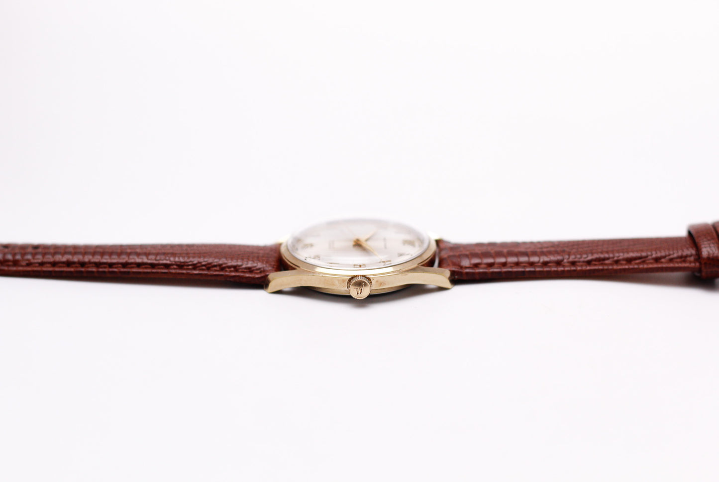 [Serviced] 1969 Waltham Mechanical Champagne Sunburst Dial Men's Wrist-Watch