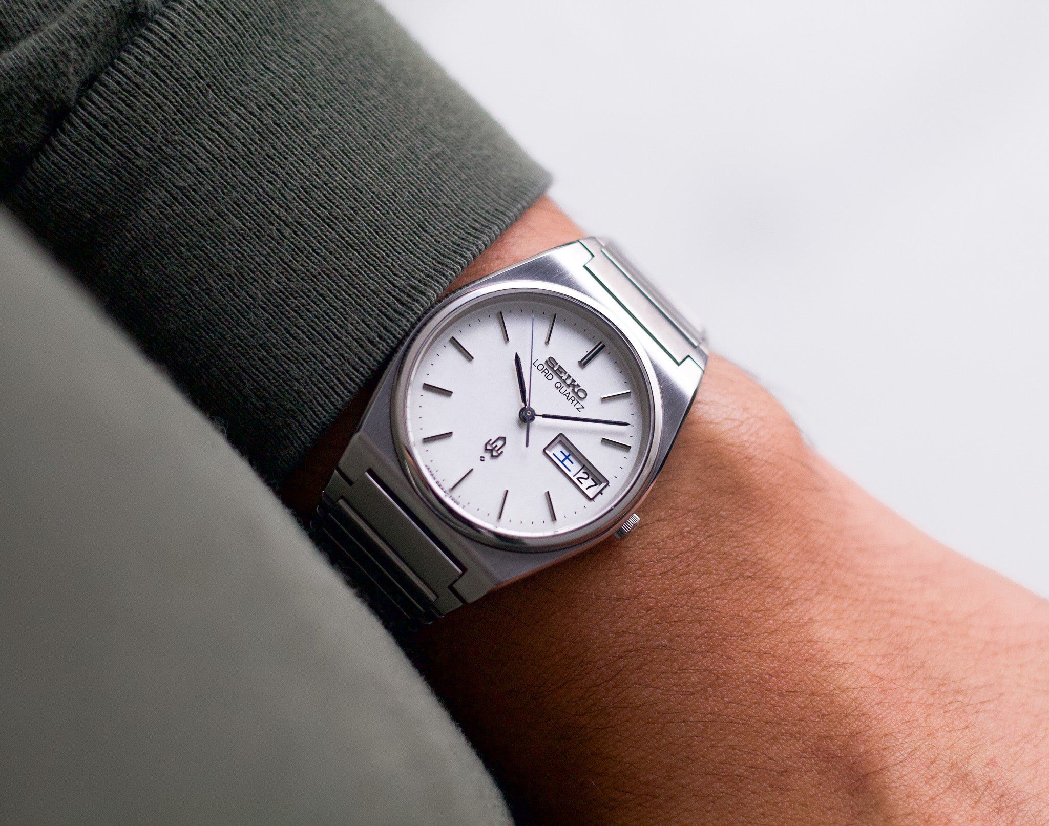 LORD-QUARTZ クォーツ腕時計 シルバー Seiko Lord Quartz Watch Men 34mm Silver Dial Silver Tone 7853-5030