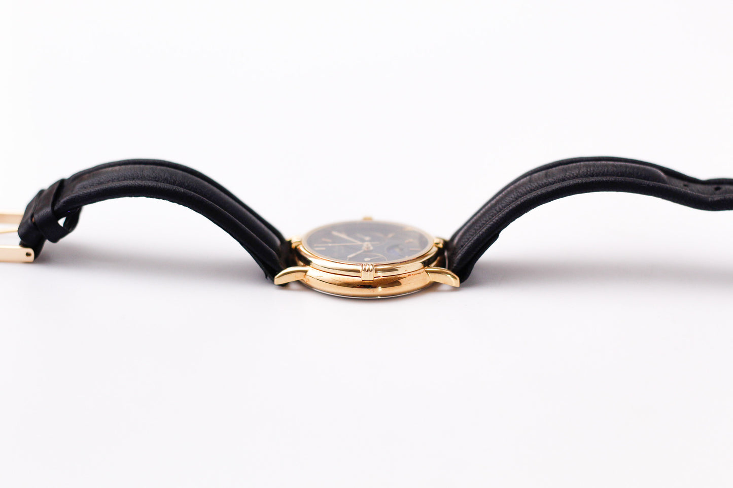 1980s Jules Jürgensen Quartz Moonphase Black Dial Men's Wrist-Watch