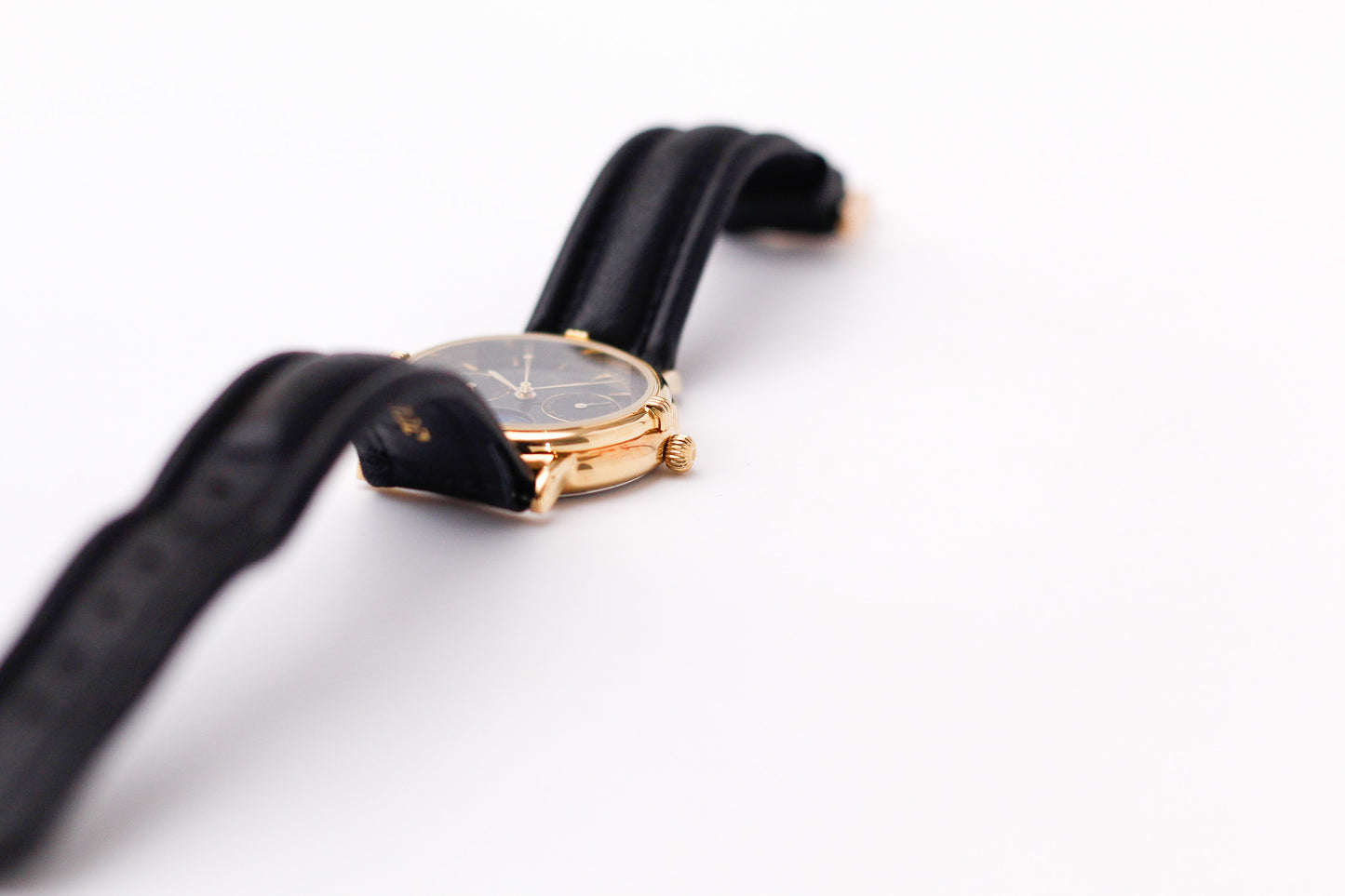 1980s Jules Jürgensen Quartz Moonphase Black Dial Men's Wrist-Watch