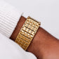[Near Mint] 1996 Seiko Quartz Golden Snowflake Dial Men's Wrist-Watch W/Box & Tag
