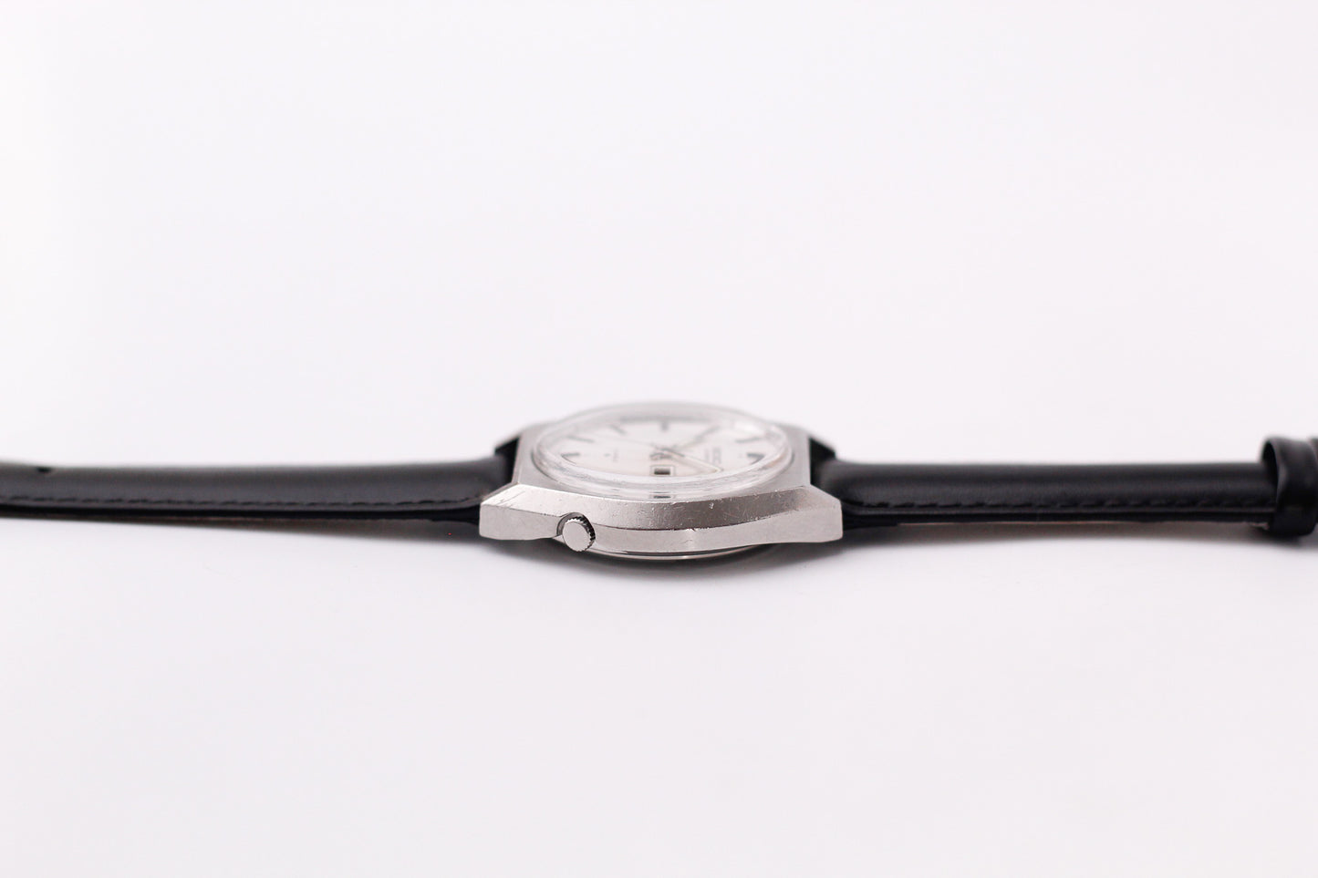 [Serviced] 1975 Seiko Automatic Textured White Dial Men's Wrist-Watch