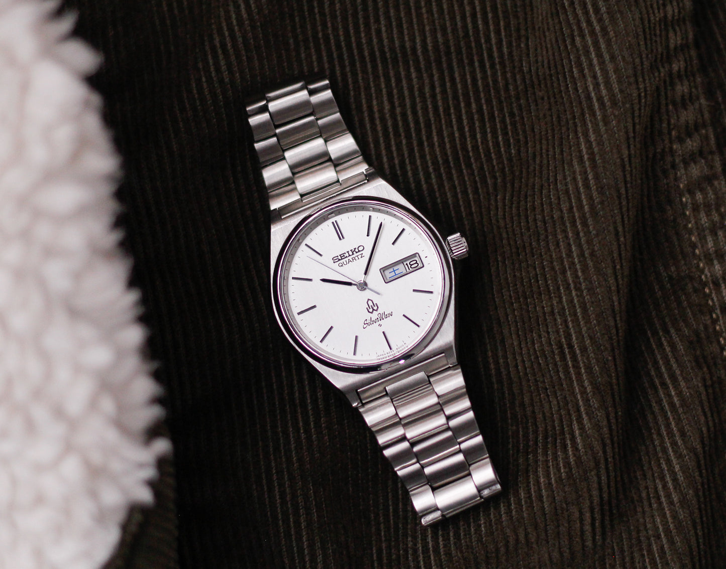 1980 Seiko Silverwave Straight Grain Silver Dial Men's Wrist-Watch