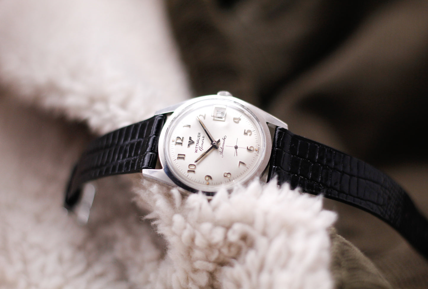 [Serviced] 1960s Wittnauer Automatic Silver Sunburst Dial Men's Wrist-Watch