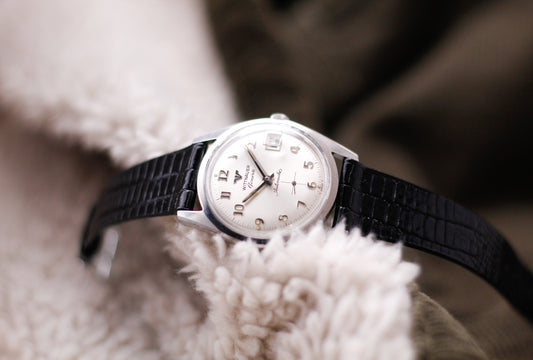 [Serviced] 1960s Wittnauer Automatic Silver Sunburst Dial Men's Wrist-Watch