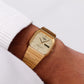 [Near Mint] 1986 Pulsar Ana-Digi Straight Grain Golden Dial Men's Wrist-Watch W/Box