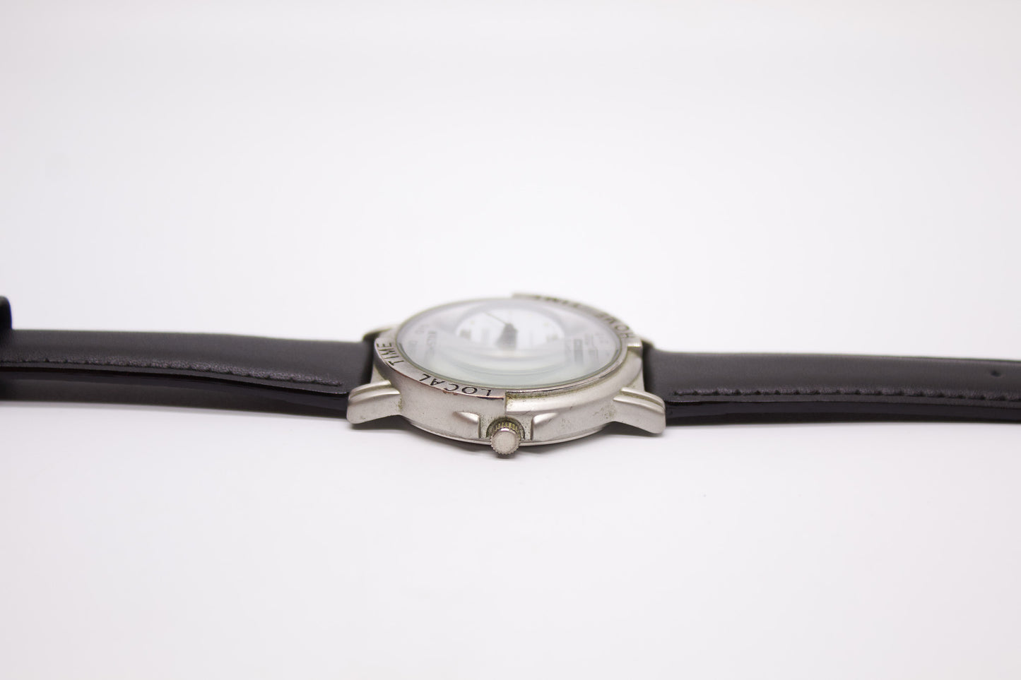 2000s Geo-Star Quartz Dual Time-Zone Panda Dial Men's Wrist-Watch