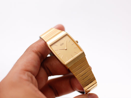 1985 Seiko Quartz Golden Tank Style Men's Wrist Watch