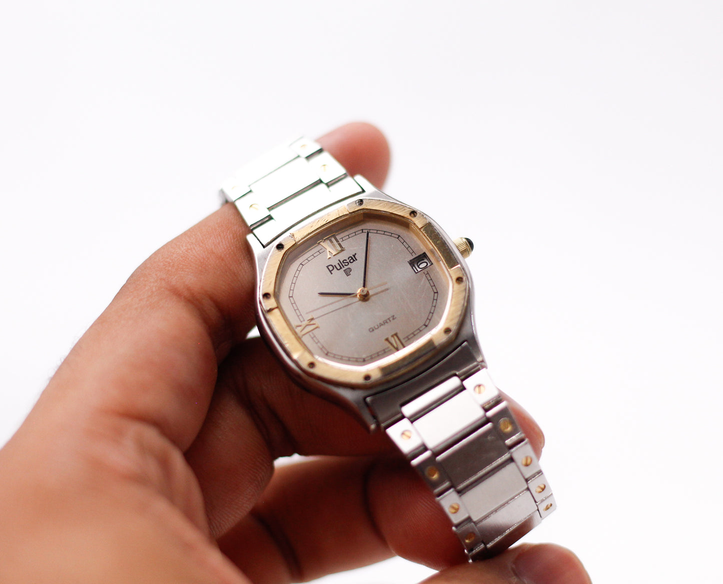 1981 Pulsar Quartz 'Baby Santos' Two Tone Case Men's Wrist-Watch