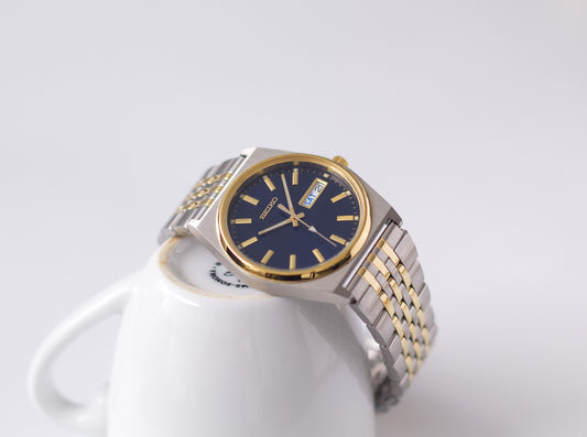 [Near Mint] 2004 Seiko Midnight Blue Two Tone Men's Wrist-Watch