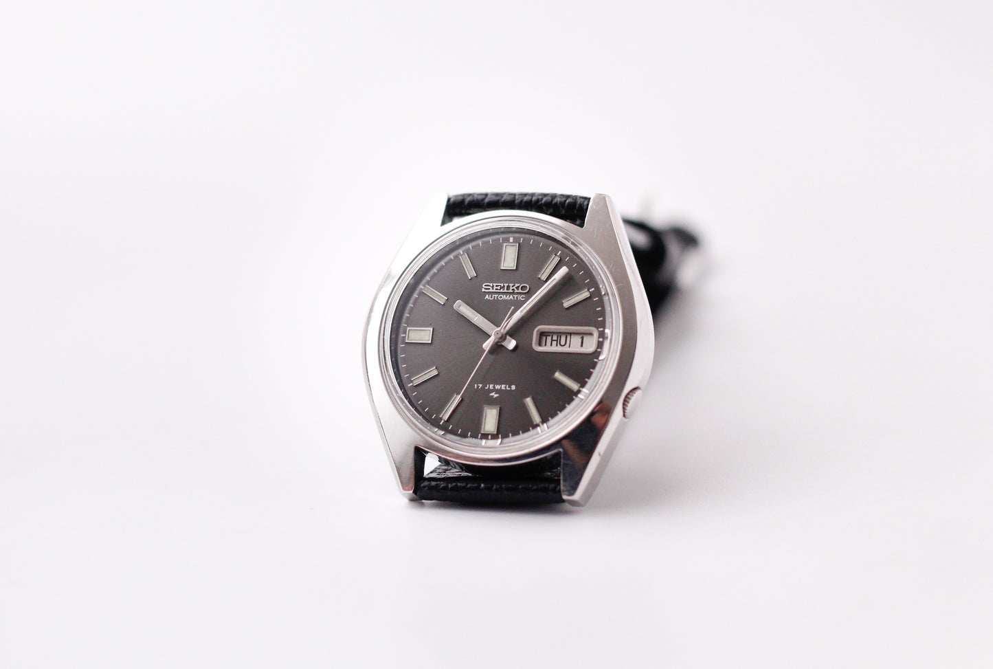 [Serviced] 1978 Seiko Automatic Gray Sunburst Dial Men's Wrist-Watch