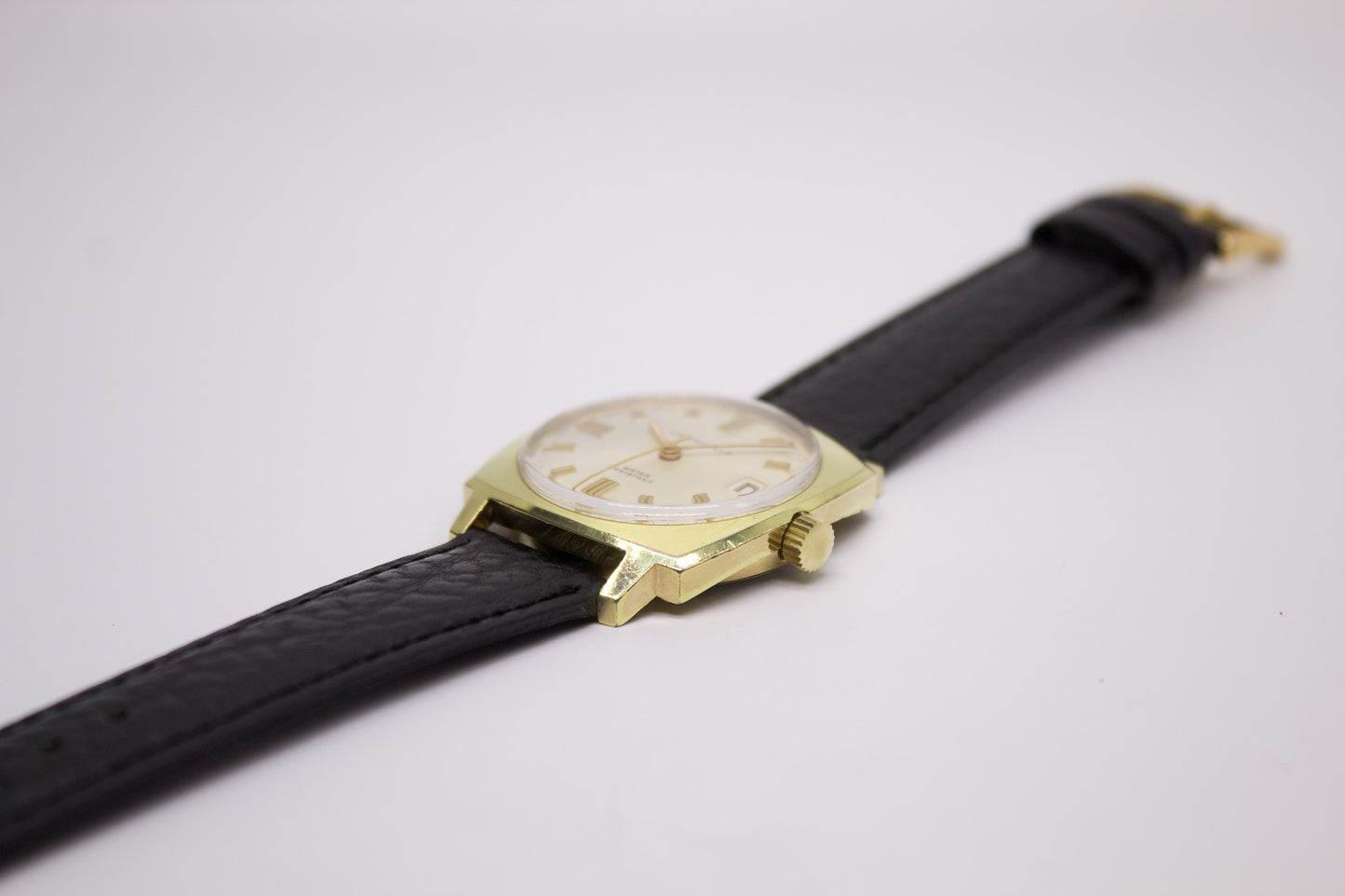 [Serviced] 1960s Caravelle Mechanical Silver Sunburst Dial Men's Wrist-Watch