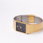 1986 Pulsar Quartz Linear Charcoal Dial Golden Tank Men's Wrist-Watch