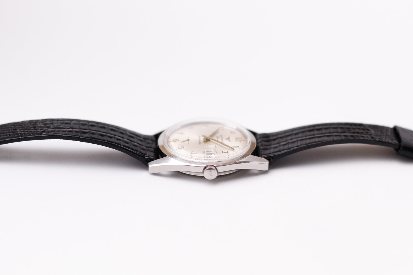 [Serviced] 1960s Wittnauer Automatic Silver Sunburst Dial Men's Wrist-Watch
