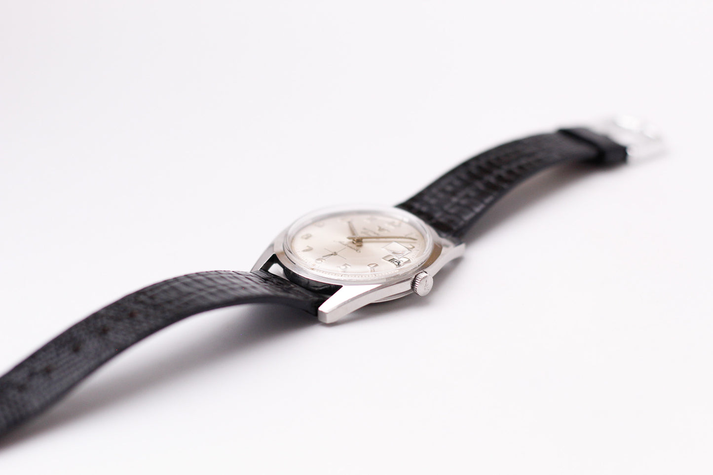 [Serviced] 1960s Wittnauer Automatic Silver Sunburst Dial Men's Wrist-Watch