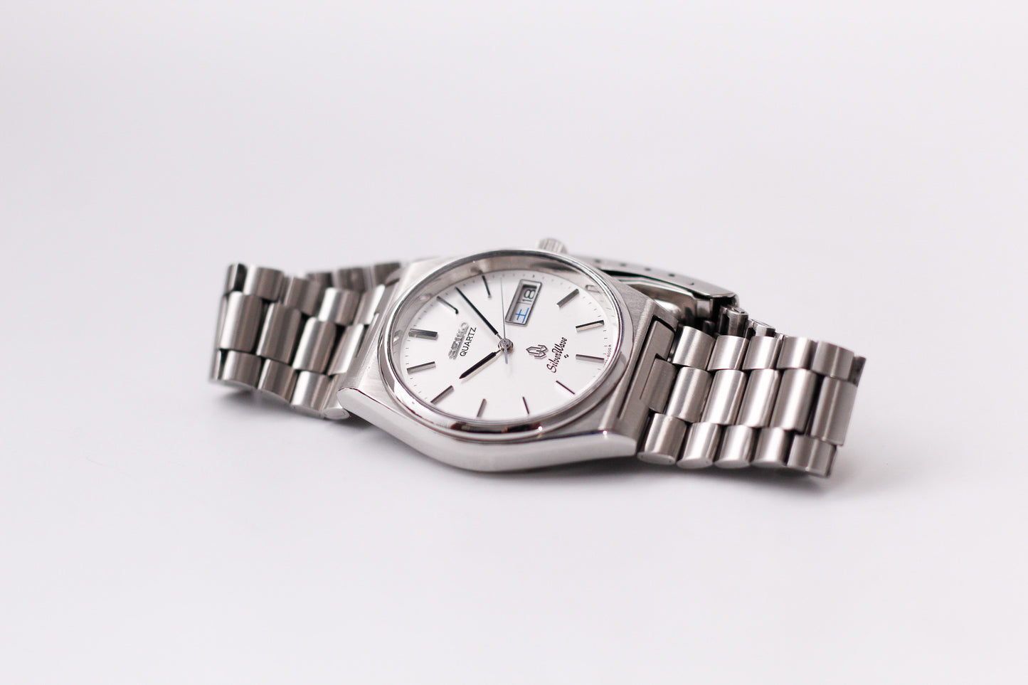 1980 Seiko Silverwave Straight Grain Silver Dial Men's Wrist-Watch
